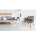 Chaise fauteuil scandinave tissu taupe Peony - 