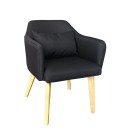 Chaise fauteuil scandinave tissu noir Peony - 