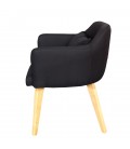 Chaise fauteuil scandinave tissu noir Peony - 