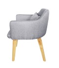 Chaise fauteuil scandinave tissu gris clair Peony - 