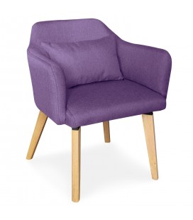 Chaise fauteuil scandinave tissu violet Peony