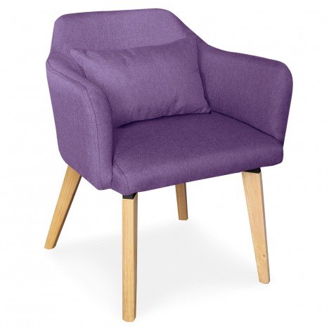 Chaise fauteuil scandinave tissu violet Peony - 