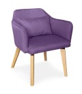 Chaise fauteuil scandinave tissu violet Peony - 