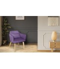 Chaise fauteuil scandinave tissu violet Peony - 