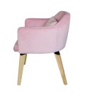 Chaise fauteuil scandinave velours rose Peony - 