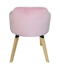 Chaise fauteuil scandinave velours rose Peony - 