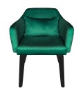 Chaise fauteuil scandinave velours vert Peony - 