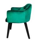 Chaise fauteuil scandinave velours vert Peony - 