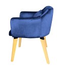 Chaise fauteuil scandinave velours bleu Peony - 