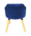 Chaise fauteuil scandinave velours bleu Peony - 