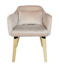 Chaise fauteuil scandinave velours beige Peony - 