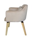 Chaise fauteuil scandinave velours beige Peony - 