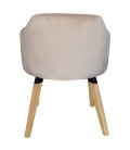 Chaise fauteuil scandinave velours beige Peony - 