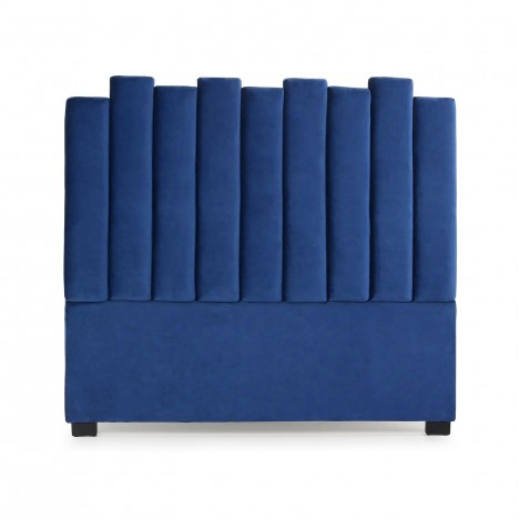 Tête de lit 140 cm velours bleu Phoenix - 