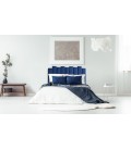 Tête de lit 140 cm velours bleu Phoenix - 