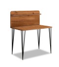 Bureau avec étagère pieds métal bois noisette Pingmao - 