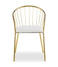 Lot de 2 chaises fauteuils simili blanc Poppy - 