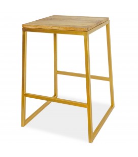 Tabouret de bar métal doré et bois Portheal