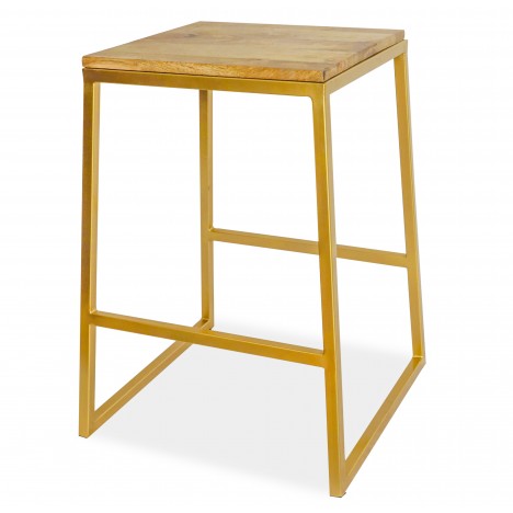 Tabouret de bar métal doré et bois Portheal - 