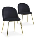 Lot de 2 chaises velours noir Riccardo - 