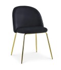 Lot de 2 chaises velours noir Riccardo - 