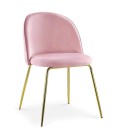 Lot de 2 chaises velours rose Riccardo - 