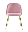 Lot de 2 chaises velours rose Riccardo - 