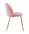 Lot de 2 chaises velours rose Riccardo - 