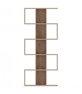 Meuble biblitohèque à étagères zigzag l90cm chêne clair Rijeka