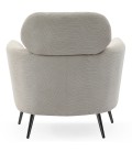 Fauteuil moderne avec haut dossier tissu doux beige Roberto - 