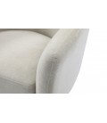 Fauteuil moderne avec haut dossier tissu doux beige Roberto - 