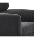 Fauteuil moderne avec haut dossier tissu bouclette gris foncé Roberto - 