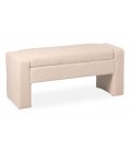 Banquette-coffre tissu bouclette beige Rodney - 