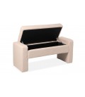 Banquette-coffre tissu bouclette beige Rodney - 