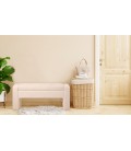 Banquette-coffre tissu bouclette beige Rodney - 