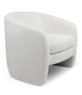 Fauteuil arrondi tissu bouclette blanc Rolf - 