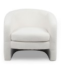 Fauteuil arrondi tissu bouclette blanc Rolf - 