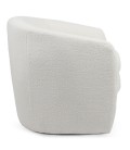 Fauteuil arrondi tissu bouclette blanc Rolf - 