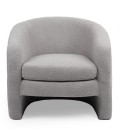 Fauteuil arrondi tissu bouclette gris Rolf - 