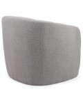 Fauteuil arrondi tissu bouclette gris Rolf - 