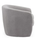 Fauteuil arrondi tissu bouclette gris Rolf - 