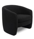 Fauteuil arrondi tissu bouclette noir Rolf - 