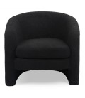 Fauteuil arrondi tissu bouclette noir Rolf - 