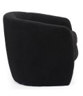 Fauteuil arrondi tissu bouclette noir Rolf - 