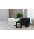 Fauteuil arrondi tissu bouclette noir Rolf - 