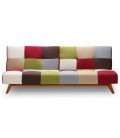 Canapé convertible clic-clac scandinave patchwork multicolore Romany - 