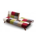 Canapé convertible clic-clac scandinave patchwork multicolore Romany - 