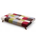 Canapé convertible clic-clac scandinave patchwork multicolore Romany - 