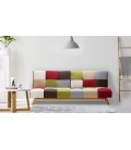 Canapé convertible clic-clac scandinave patchwork multicolore Romany - 