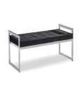 Banquette velours noir pieds argenté Rosario - 